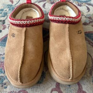 UGG Kids Tazz Chestnut Suede Slip-On Slippers